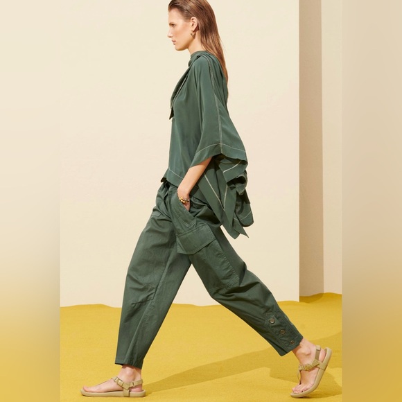 Zara NWT Leather Sandals Khaki Green - Picture 5 of 7